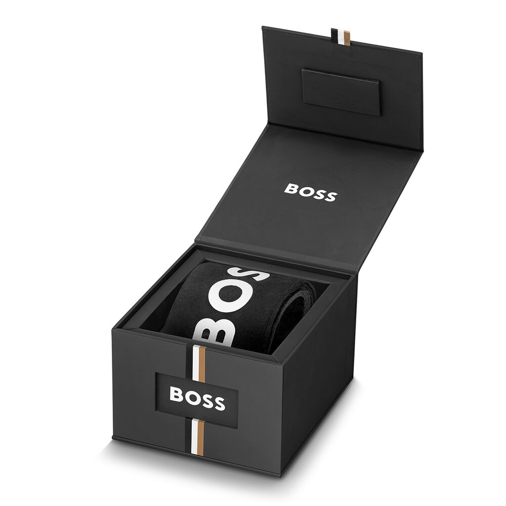 BOSS Runner Chronograph 44mm Black Dial Two-Tone Steel Bracelet Watch image number 5