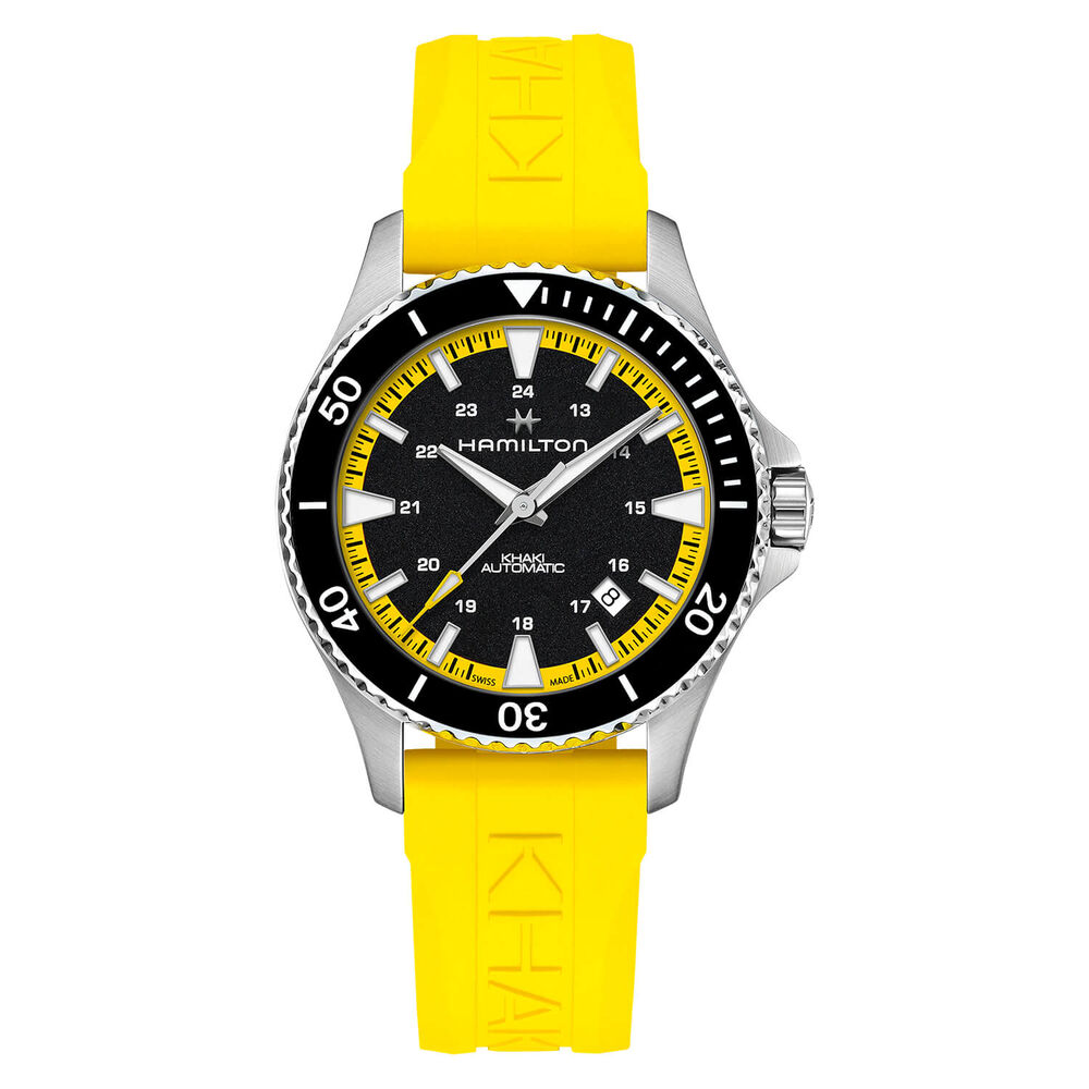 Hamilton Khaki Navy Scuba 40mm Black Dial & Bezel Yellow Rubber Strap Watch