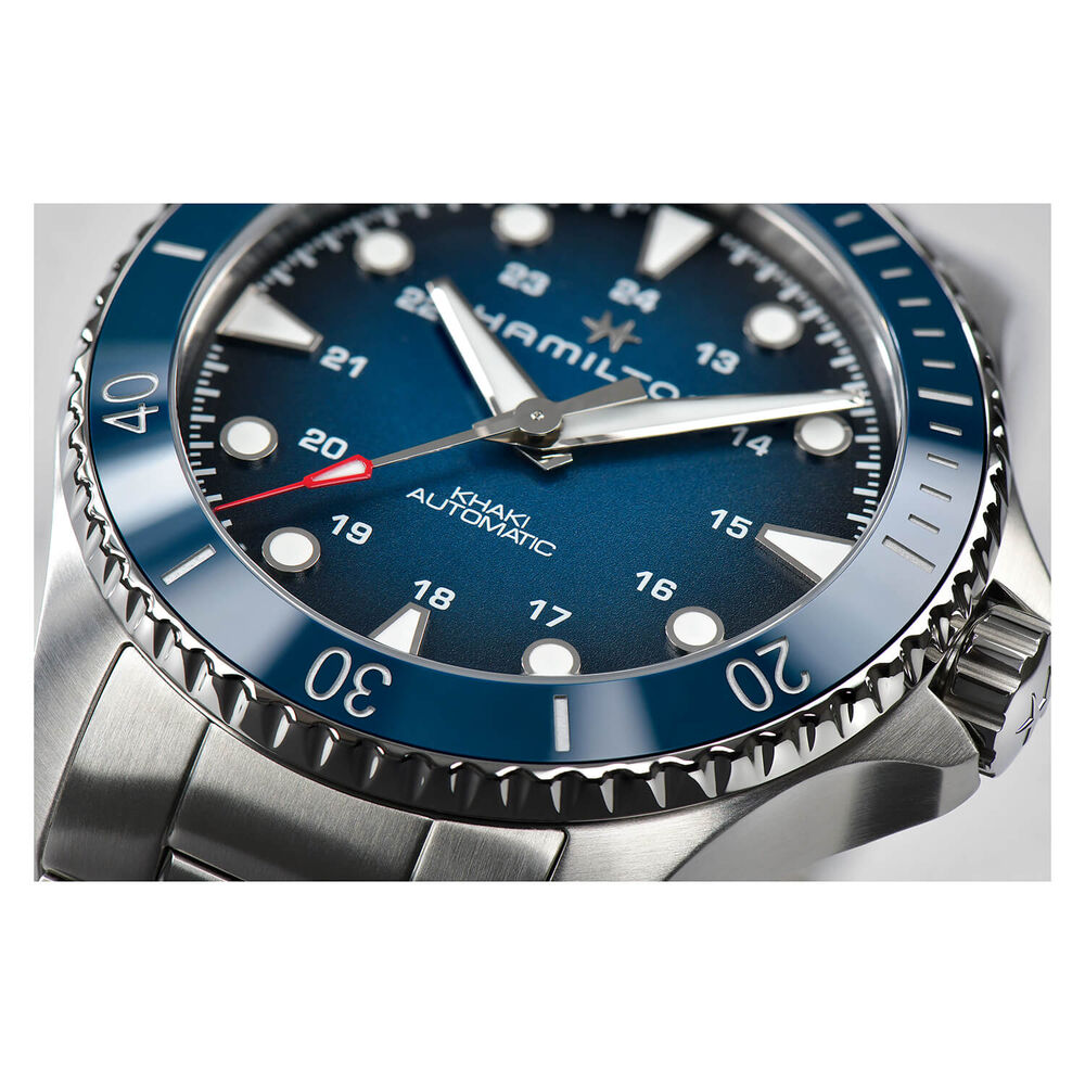 Hamilton Khaki Navy Scuba 43mm Blue Dial Blue Bezel Steel Case Bracelet Watch image number 3