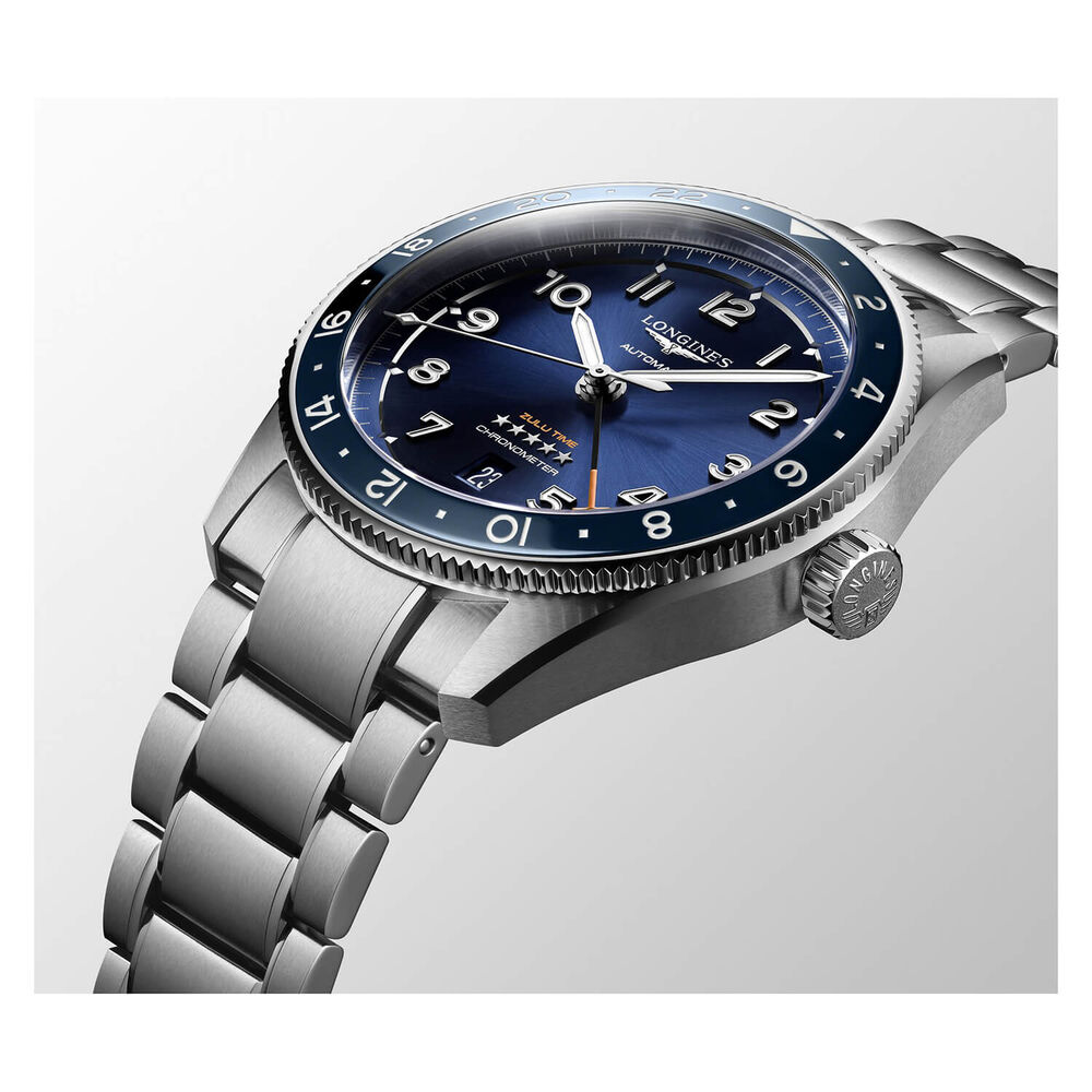 Longines Avigation Spirit Zulu 42mm Automatic Blue Dial Blue Bezel Steel Case Bracelet Watch image number 4