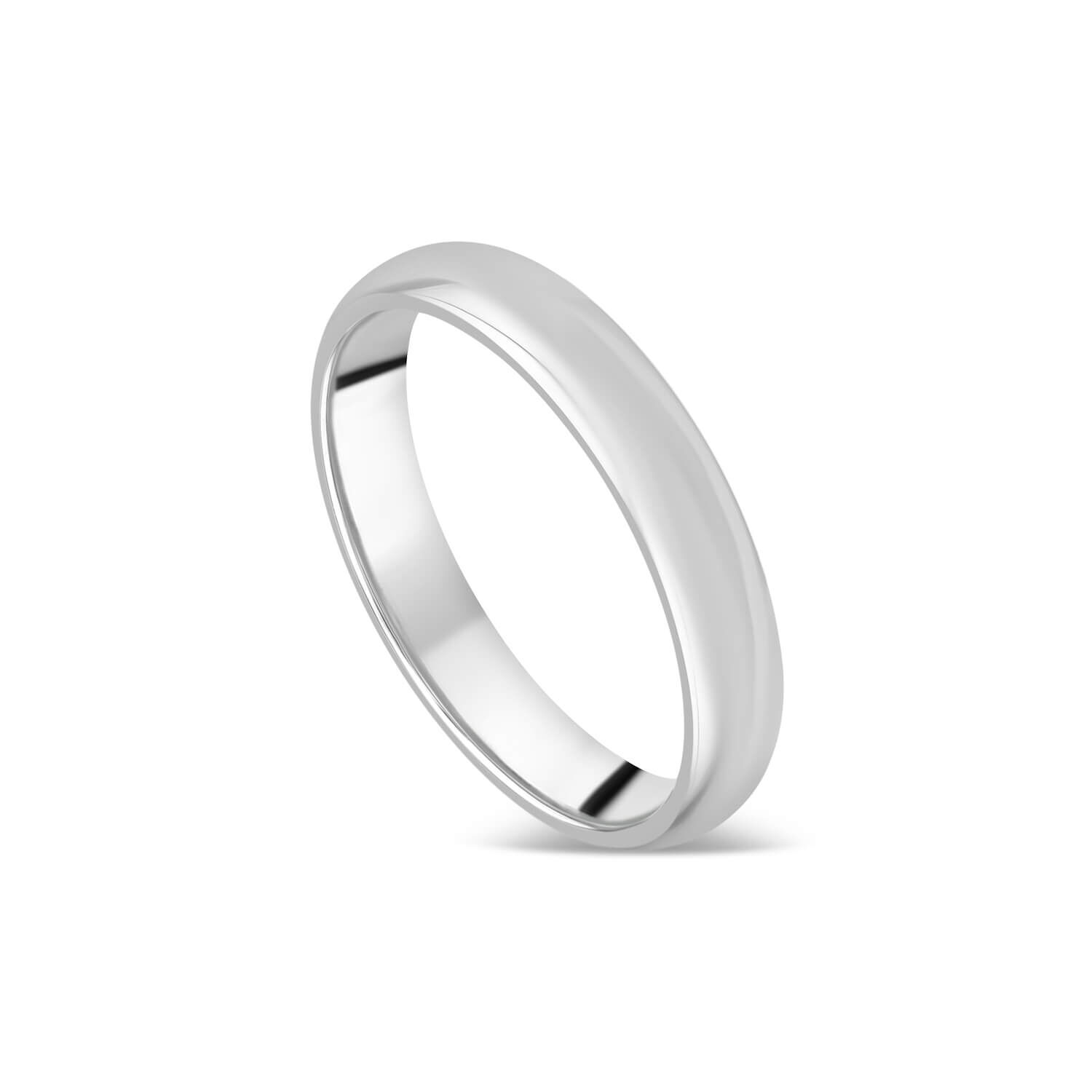 3.0mm Engravable Low Dome Comfort-Fit Wedding Band in 10K White Gold (1  Line) | Zales