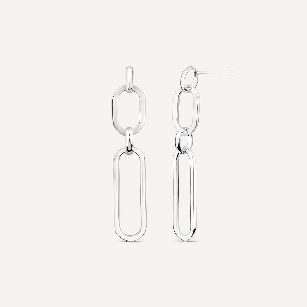 Sterling Silver Paperlink Drop Earrings image number 1