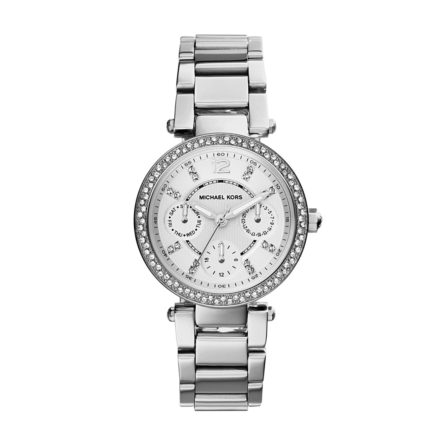 Michael Kors MK5947 Camille Silver Crystal Womens Watch 33mm