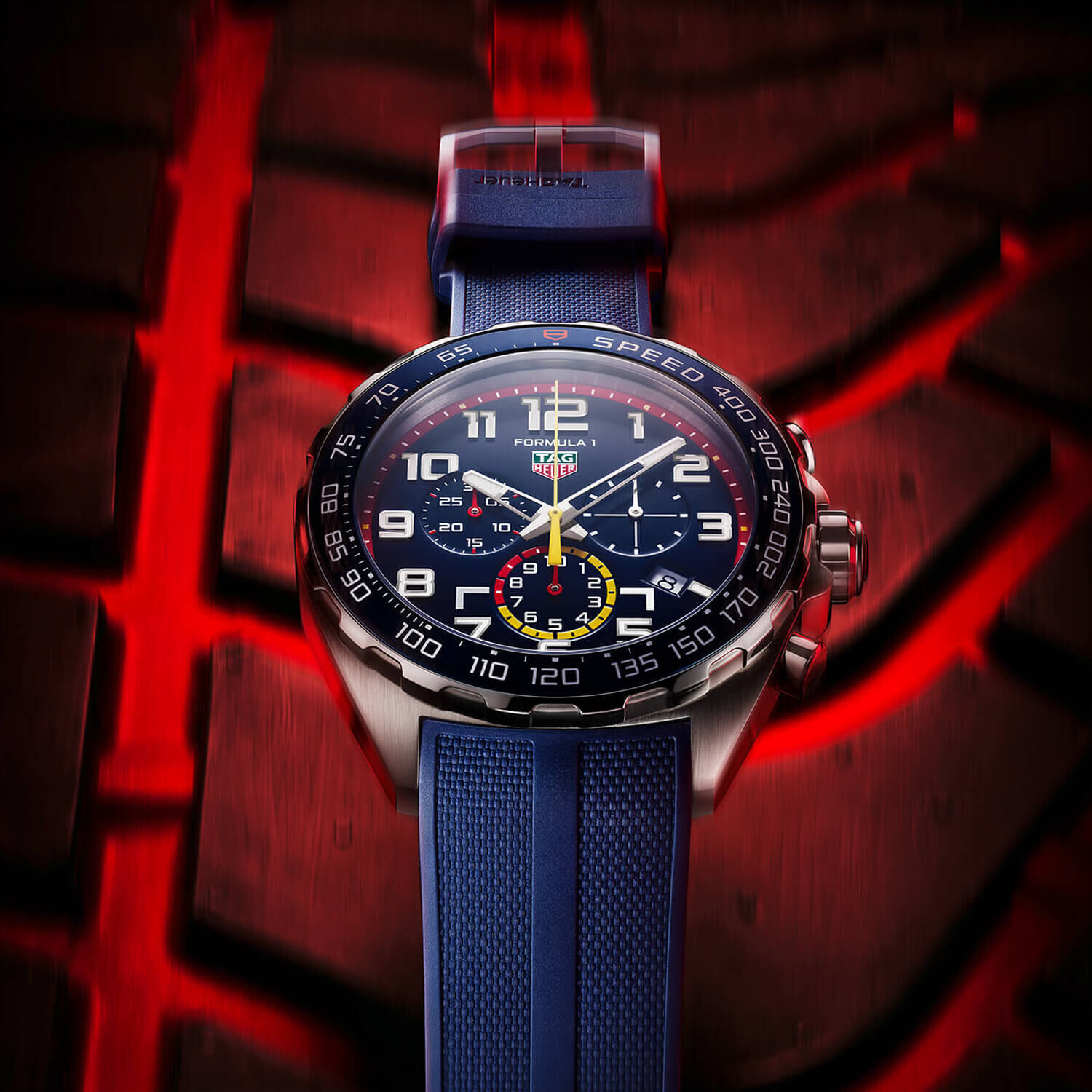 caz101alft8052 tag heuer formula 1 red bull quartz 43mm chronograph blue dial blue rubber strap watch 08 05 2 5743 img2