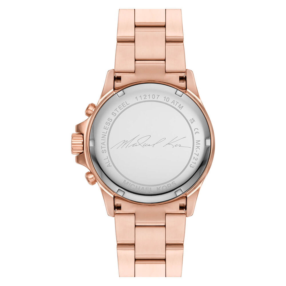 Michael Kors Everest 36mm Silver Chronograph Dial Rose Gold IP Case Bracelet Watch image number 3