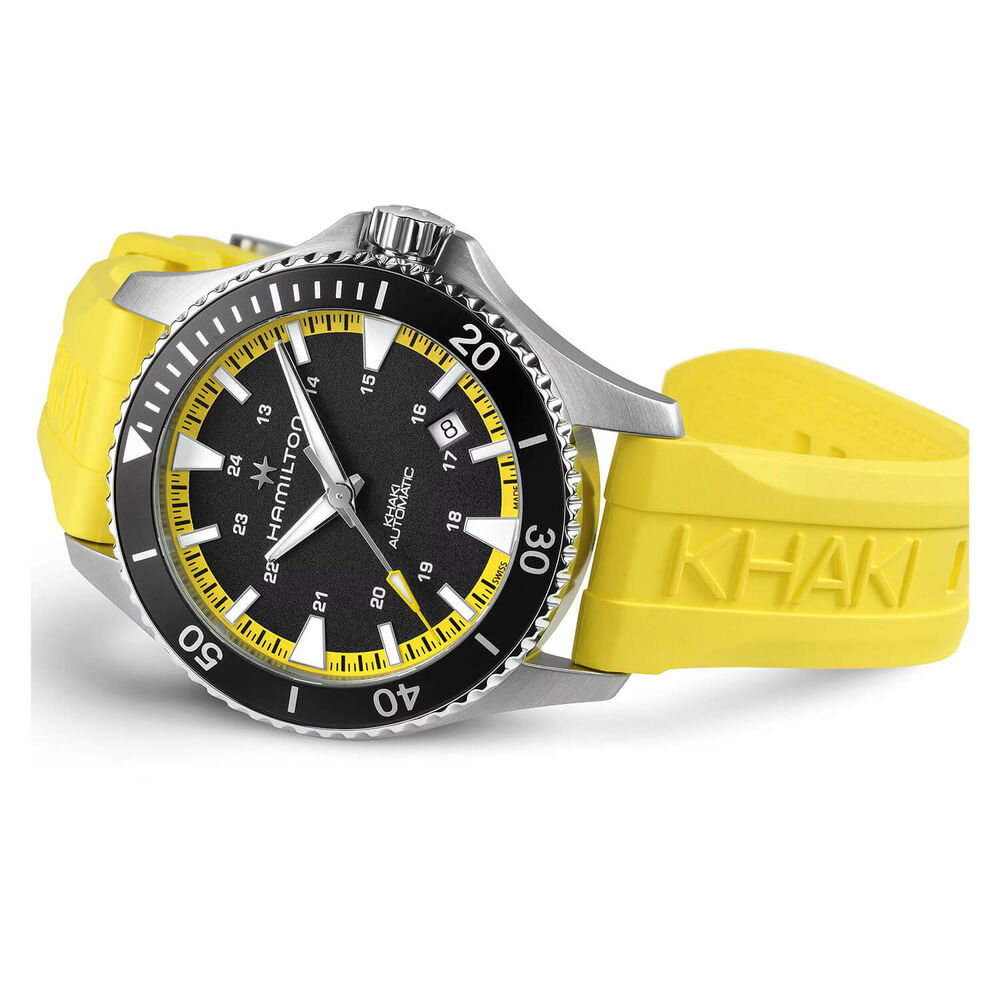 Hamilton Khaki Navy Scuba 40mm Black Dial & Bezel Yellow Rubber Strap Watch