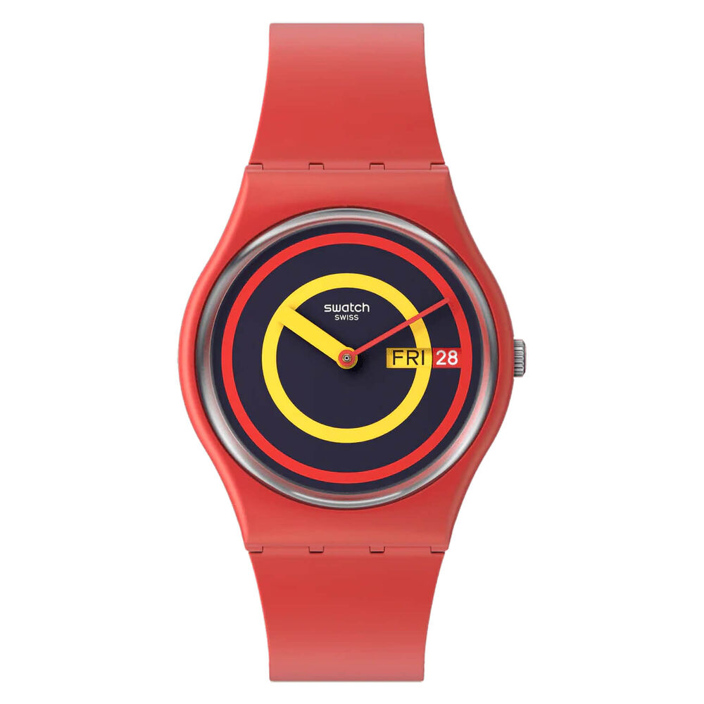 Swatch Concentric Red 34mm Red Strap Watch